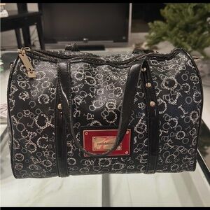 Roccobarocco Leather black,silver and white redHandbag made in Milan